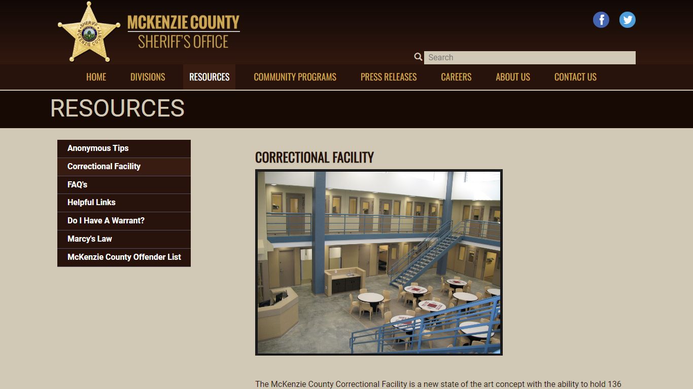 Correctional Facility - McKenzie County Sheriff
